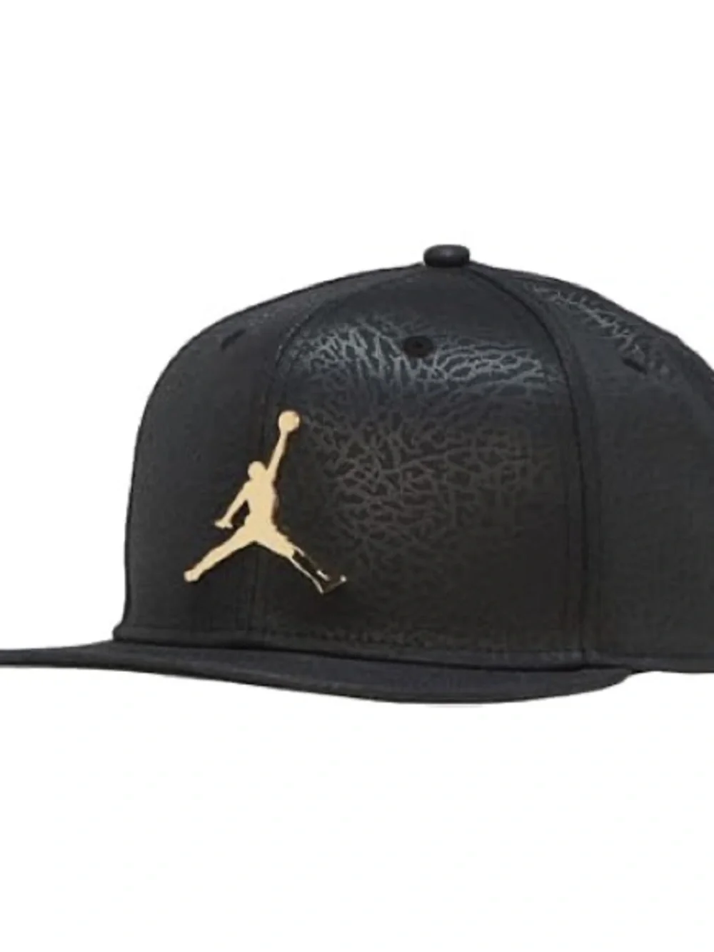 Jordan Youth Elephant Print Snapback Hat Black Gold Metal Jumpman